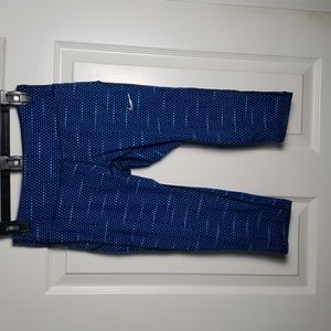 Nike Dri-Fit Leggings Womens Blue Cropped Capri Activewear Running Pants